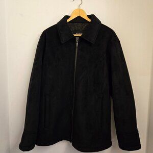 Axcess Men Faux Fur Dress Coat- Size, L, black